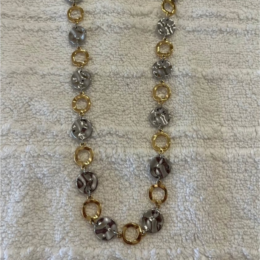 Gold and silver tone chunky necklace. “s” logo - Picture 5 of 5